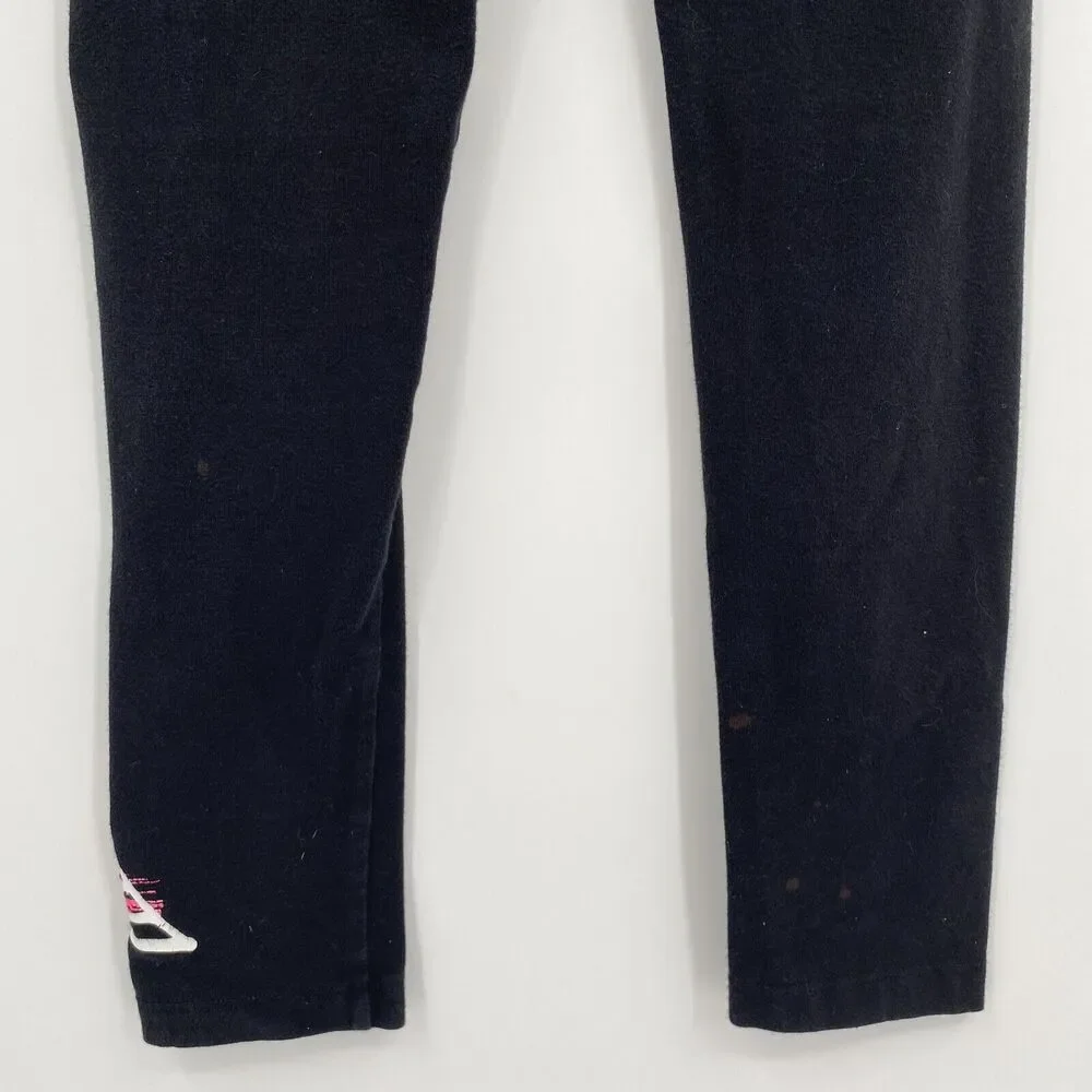 Justice Girls Stretch Elastic Waist Pull-On Paris Print Leggings Black Size 10